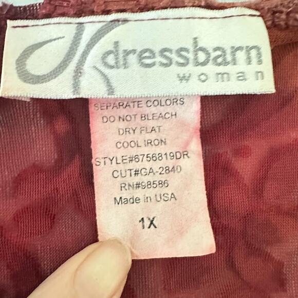 Vintage Dressbarn Woman Top 1X Velvet Burnout Whimsigoth Autumn Fairy Stretch - Picture 6 of 7